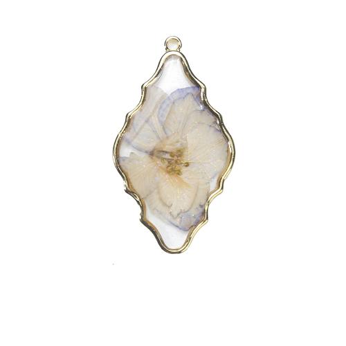 Resin Brass Pendants, Zinc Alloy, with Resin, Rhombus, gold color plated, DIY, two different colored 