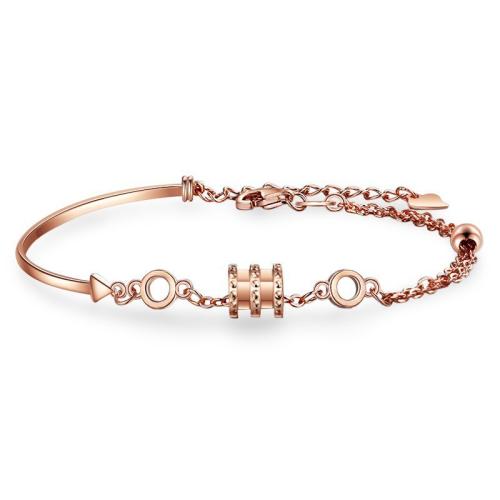 キュービックジルコニアマイクロパヴェブラスブレスレット, 銅, メッキ, ファッションジュエリー & マイクロパヴェジルコニア, ローズゴールドカラー, 16+3.5cm, 売り手 パソコン