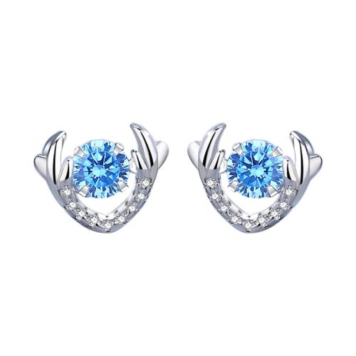 Cubic Zirconia Micro Pave Brass Earring, plated, fashion jewelry & micro pave cubic zirconia 