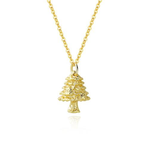 Bijoux de Noël Collier Pull, laiton, arbre de noël, Placage, bijoux de mode, doré, 40+5cm Environ 40 cm, Vendu par PC[