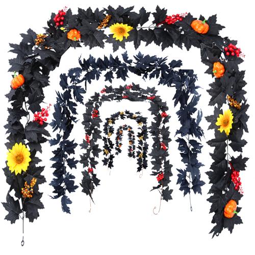 décoration d'Halloween, plastique, avec Fleur de soie, feuille, styles différents pour le choix, Vendu par PC