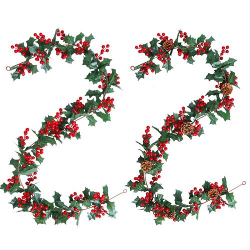 Plástico Rattan Navidad, con Flor de seda, diferentes estilos para la opción, Vendido por UD[