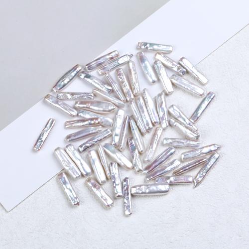 Perles de nacre de culture d'eau douce Biwa, perle d'eau douce cultivée, Pipa, Placage de couleur d'or, bijoux de mode, blanc Vendu par PC