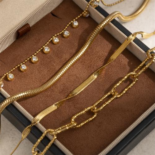 Titanium Steel Jewelry Necklace, gold color plated, fashion jewelry 