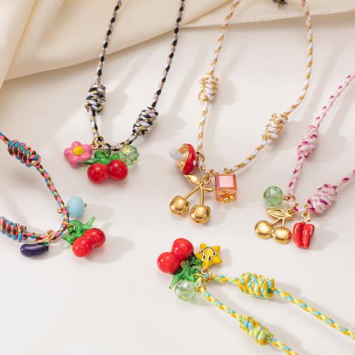 Murano Schmuck Halskette, Titanstahl, mit Lampwork & Kunststoff Perlen, goldfarben plattiert, Modeschmuck & Emaille, keine, verkauft von PC