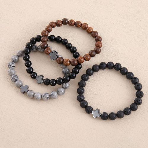 Edelstein Armbänder, Naturstein, mit elastischer Faden & Hämatit, handgemacht, Modeschmuck & verschiedenen Materialien für die Wahl & unisex, verkauft von PC