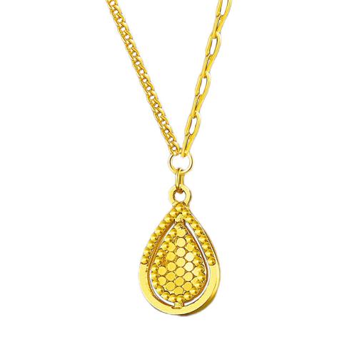 Collier en laiton fait à la main, larme, Placage, bijoux de mode, doré Environ 45 cm, Vendu par PC