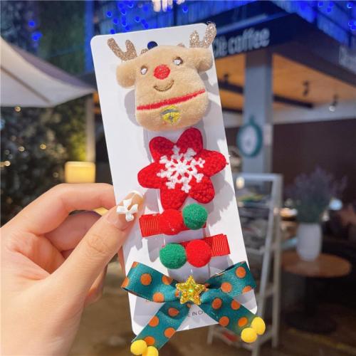 tissu Clip cheveux de Noël, fait à la main, Fille & styles différents pour le choix, hair clip length 30-80mm, Vendu par fixé[