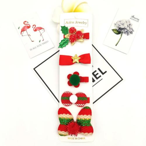 tissu Clip cheveux de Noël, fait à la main, Fille & styles différents pour le choix, 50mm, Vendu par fixé[