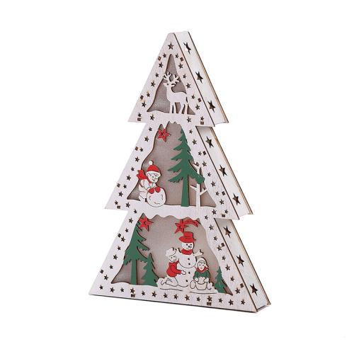 madera Ornamentos de decoración navideña, Árbol de Navidad, Aligeramiento, más colores para la opción, 300x200x40mm, Vendido por UD[