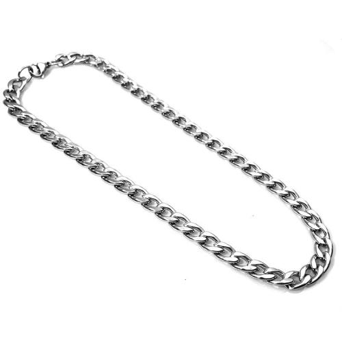 Titanium Steel Chain Necklace, Unisex original color 