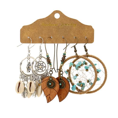 Zinklegierung Ohrring-Set, plattiert, Folk-Stil & verschiedene Stile für Wahl & für Frau, earring length 30-100mm, verkauft von setzen[