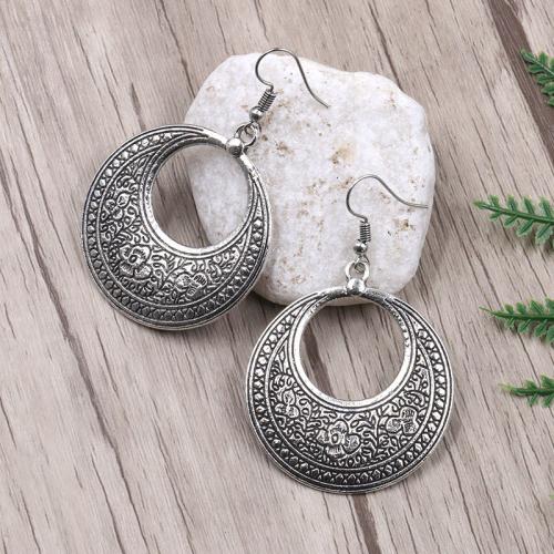 Zinklegierung Tropfen Ohrring, plattiert, Vintage & für Frau & hohl, 40x60mm, verkauft von Paar[