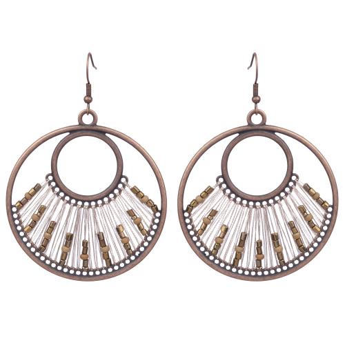 Zinklegierung Tropfen Ohrring, mit Baumwollfaden & Seedbead, plattiert, Folk-Stil & verschiedene Stile für Wahl & für Frau, verkauft von Paar[
