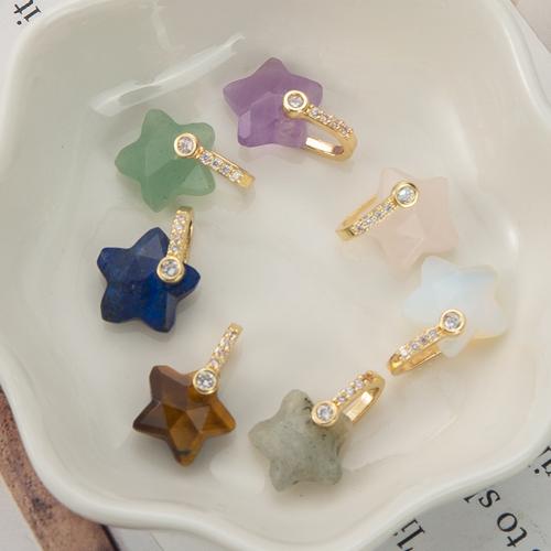 Подвески из натуральных камни и латуни, Латунь, с Полудрагоценный камень, Звезда, Другое покрытие, DIY & со стразами, Много цветов для выбора продается PC