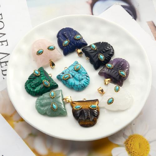 Gemstone Pendantifs en laiton, avec pierre gemme, Placage, DIY, plus de couleurs à choisir Vendu par PC