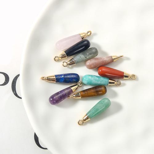 Gemstone Pendantifs en laiton, avec pierre gemme, Placage, DIY, plus de couleurs à choisir Vendu par PC