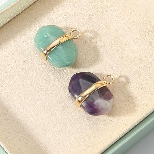 Gemstone Pendantifs en laiton, avec pierre gemme, Placage, DIY, plus de couleurs à choisir Vendu par PC