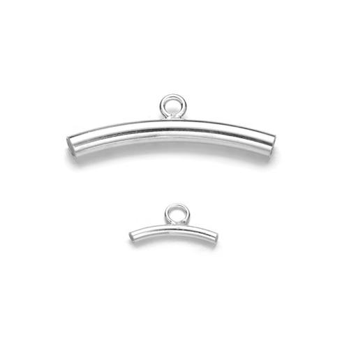 925er Sterling Silber gebogene Rohr Perlen, DIY & verschiedene Größen vorhanden, verkauft von PC