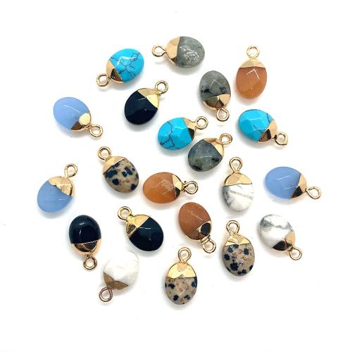 pendentif en alliage zinc à gemme , pierre gemme, avec alliage de zinc, ovale, DIY & différents matériaux pour le choix Vendu par PC