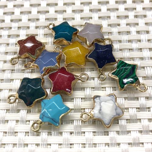 Gemstone Jewelry Pendant, with 304 Stainless Steel, Star, DIY 