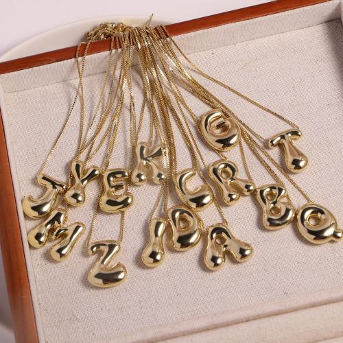 Collier en laiton fait à la main, Lettre d’alphabet, Placage, bijoux de mode, plus de couleurs à choisir, protéger l'environnement, sans nickel, plomb et cadmium, Vendu par PC