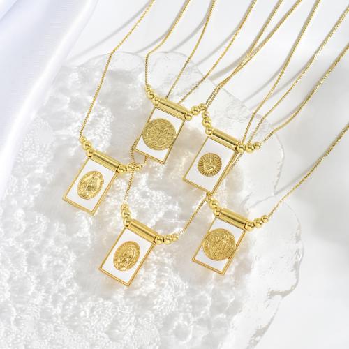 Collier de coquillages, laiton, avec coquille blanche, Placage, bijoux de mode, plus de couleurs à choisir, protéger l'environnement, sans nickel, plomb et cadmium, Vendu par PC