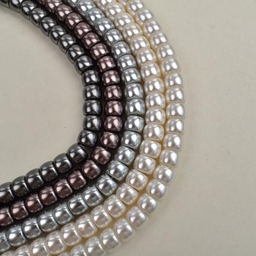 Perlmuttartige Glasperlen, Eimer, DIY, keine, 6x8mm, verkauft von Strang