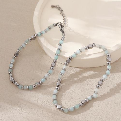 Edelstein Armbänder, 304 Edelstahl, mit Naturstein, handgemacht, Modeschmuck & verschiedene Stile für Wahl & für Frau, verkauft von PC