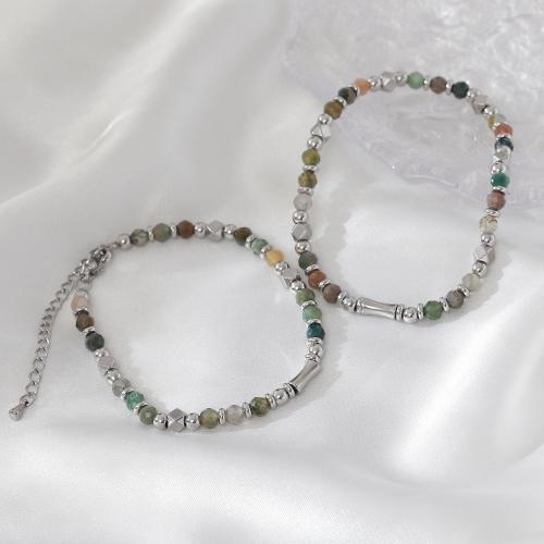 Edelstein Armbänder, 304 Edelstahl, mit Naturstein, handgemacht, Modeschmuck & verschiedene Stile für Wahl & für Frau, verkauft von PC