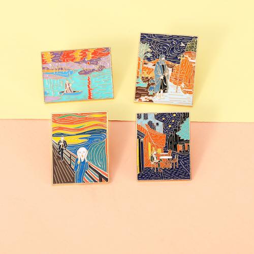 Broche émail, alliage de zinc, unisexe & styles différents pour le choix, doré, Vendu par PC