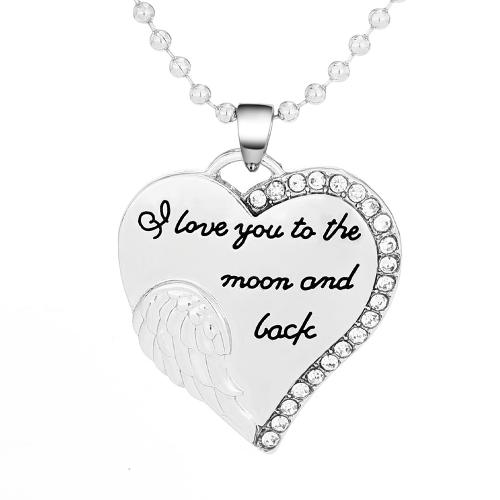 Rhinestone Zinc Alloy Necklace, plated, wave chain & for woman & with rhinestone, original color 