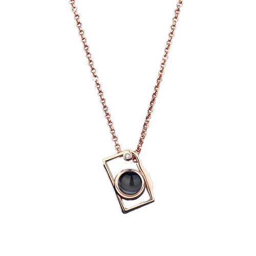 laiton Collier de projection miniature, avec verre, Placage, bijoux de mode & avec strass, plus de couleurs à choisir cm, Vendu par PC