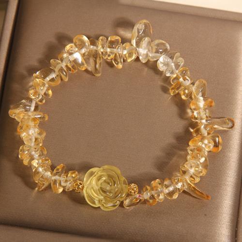 Bracelets quartz, perles de citrine, bijoux de mode, Jaune, 5-8*8-12mm .5 cm, Vendu par PC