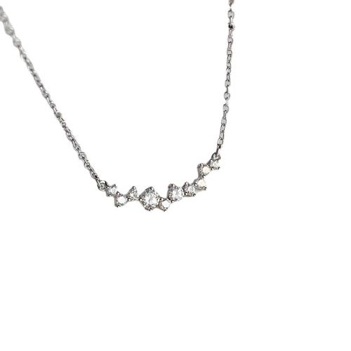 Collier en laiton cubique Zircon Micro Pave, Placage, bijoux de mode & pavé de micro zircon, argent Environ 42 cm, Vendu par PC