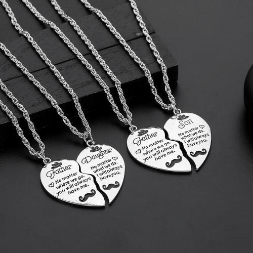 Zink Legierung Halskette, Zinklegierung, plattiert, 2 Stück & verschiedene Muster für Wahl, originale Farbe, verkauft von setzen[