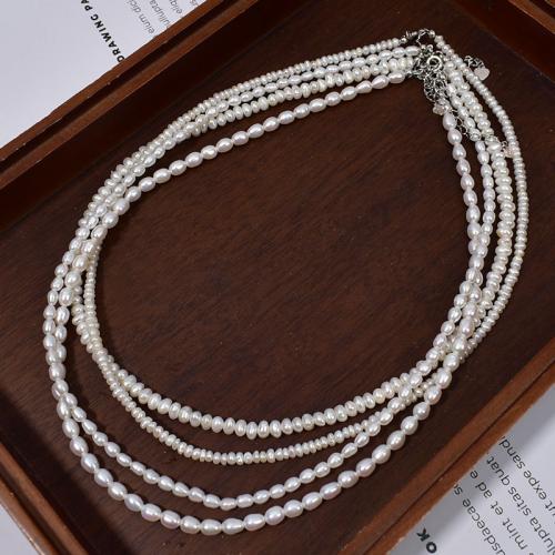 Collier Perle en argent , perle d'eau douce cultivée, avec argent sterling 925, Irrégulière, DIY, plus de couleurs à choisir Vendu par brin