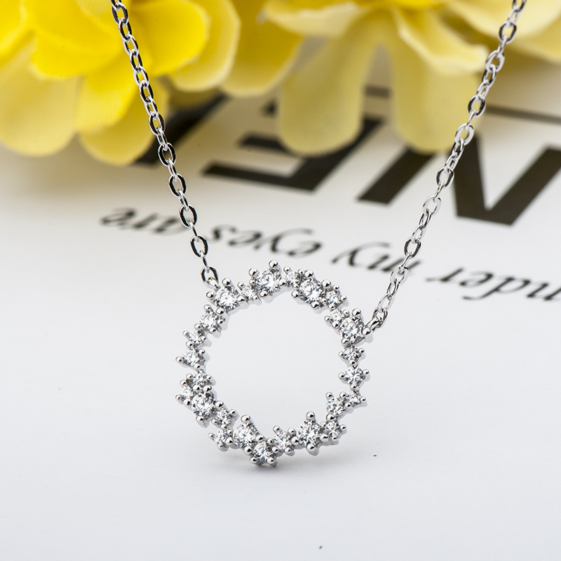 Collier de bijoux en argent , Argent sterling 925, Placage, normes différentes pour le choix & chaîne ovale & pavé de micro strass & pour femme, plus de couleurs à choisir, 15mm, Vendu par brin