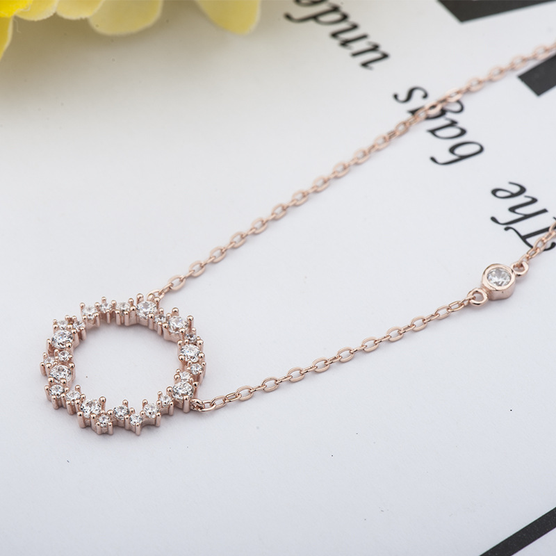 Collier de bijoux en argent , Argent sterling 925, Placage, normes différentes pour le choix & chaîne ovale & pavé de micro strass & pour femme, plus de couleurs à choisir, 15mm, Vendu par brin