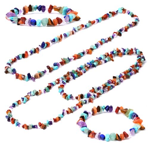 Gravier naturel Collier et bracelet, Irrégulière, unisexe & normes différentes pour le choix, multicolore, Vendu par PC