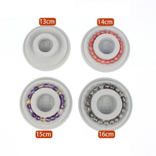 PE plastique plateau d'assemblage de perles, avec Flocage de tissu, Rond, normes différentes pour le choix, gris, Vendu par PC
