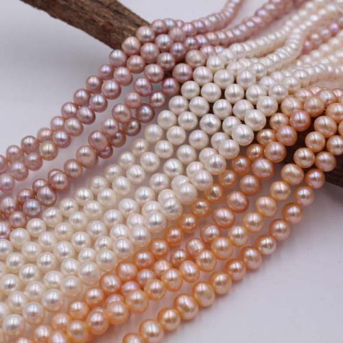 Naturel d'eau douce perles, perle d'eau douce cultivée, Légèrement rond, DIY, plus de couleurs à choisir Vendu par brin