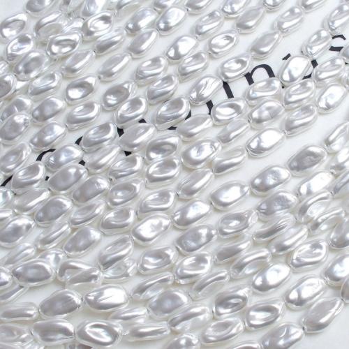 Perlmuttartige Glasperlen, Barock, DIY, weiß, 20x12x7mm, 7PCs/Tasche, verkauft von Tasche