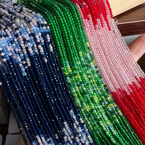 Doppelkegel Kristallperlen, Kristall, DIY, mehrere Farben vorhanden, 2mm, Länge:37 cm, 10SträngeStrang/Menge, verkauft von Menge