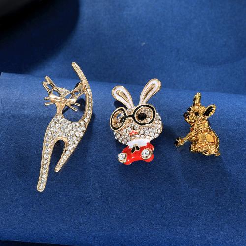 Strass Zink Legierung Brosche, Zinklegierung, plattiert, unisex & verschiedene Stile für Wahl & mit Strass, verkauft von PC