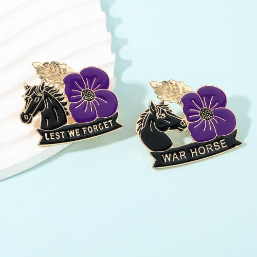 Broche émail, alliage de zinc, Placage, unisexe & styles différents pour le choix, doré, Vendu par PC