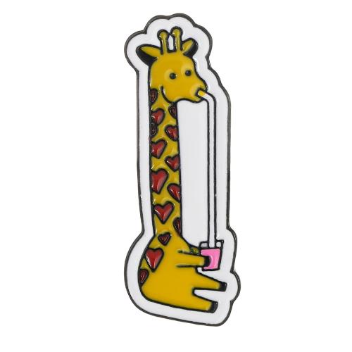 Broche émail, alliage de zinc, Girafe, Placage, unisexe, noire, Vendu par PC
