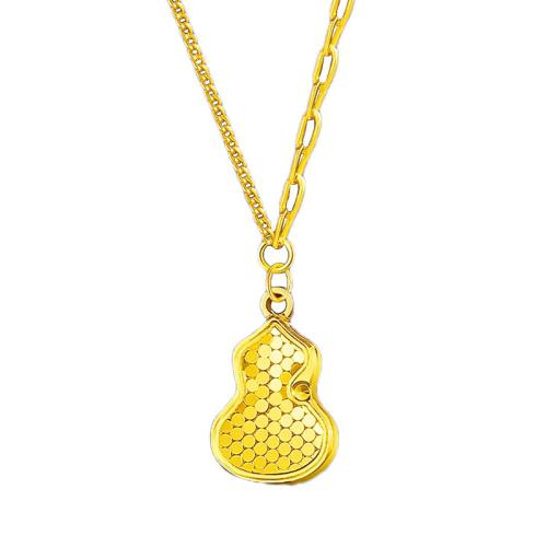 Collier en laiton fait à la main, calebasse, Placage, bijoux de mode, doré Environ 45 cm, Vendu par PC