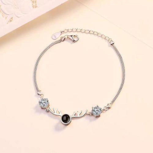 laiton Miniature Projection Bracelet, avec verre, Placage, bijoux de mode & avec strass, plus de couleurs à choisir Environ 19 cm, Vendu par PC