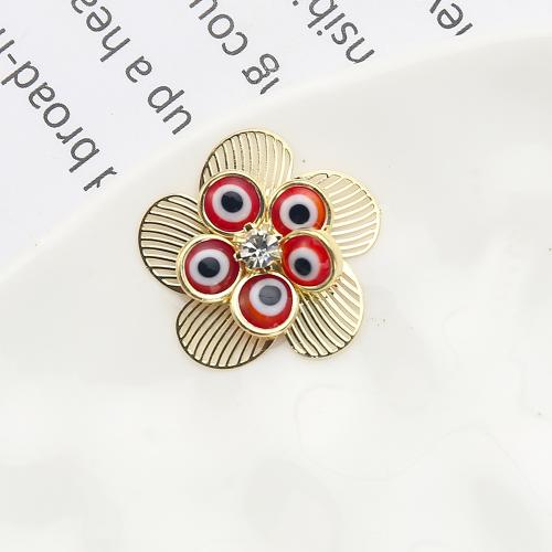 Pendientes de mal de ojo, metal, con resina, Flor, chapado, Joyería & con diamantes de imitación, color mixto, 23.56x5.56x23.15mm, Vendido por Par